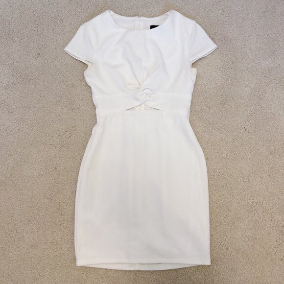 White Bodycon Twist Dress - Picture 1 of 3